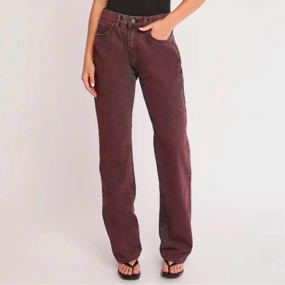 PTCL Women’s Mid Rise Denim Jeans Cotton red/grey‎ Straight Leg size 27
